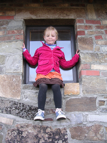 child in window